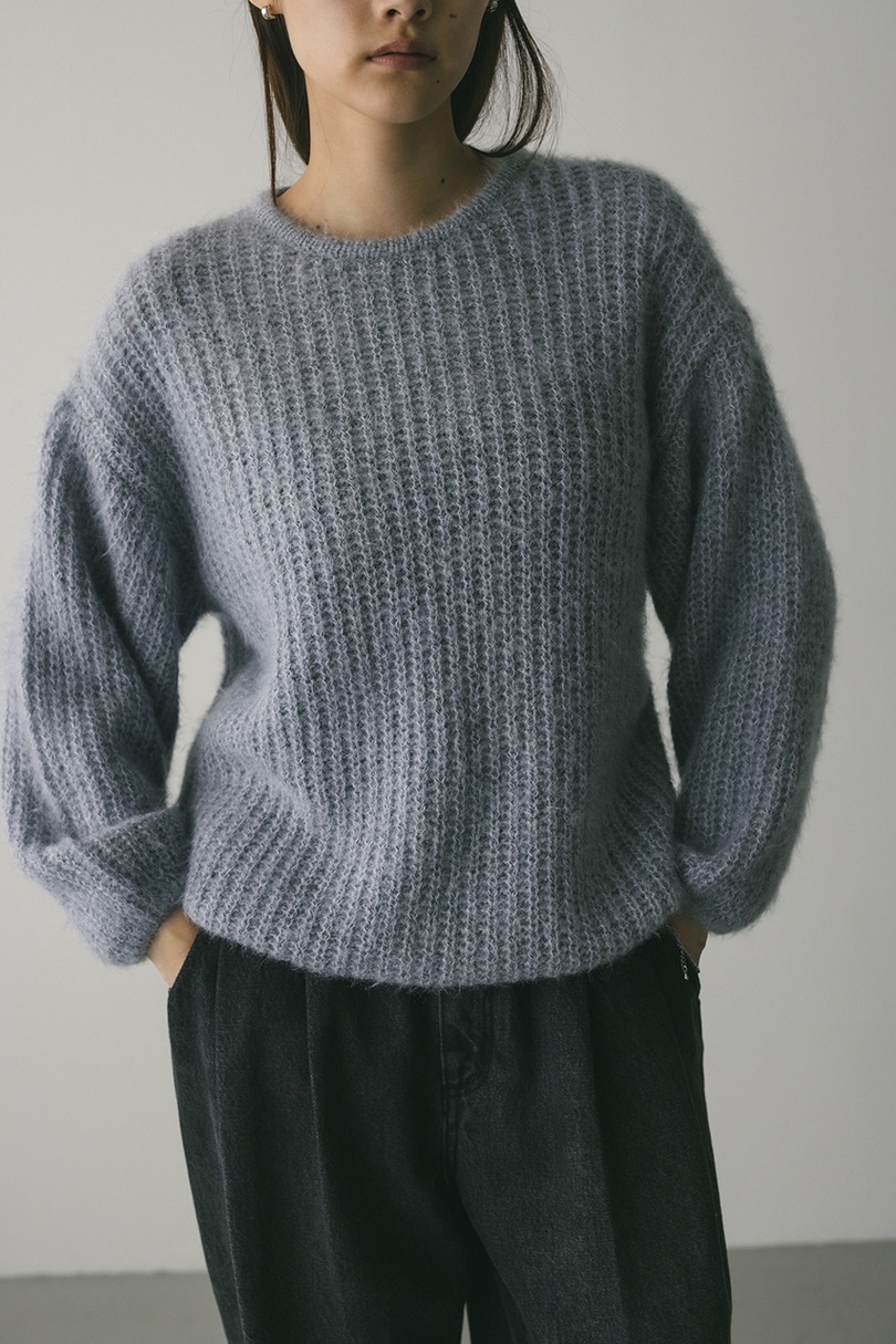 ミックスヘアリーボリュームニット 詳細画像 SAX 4