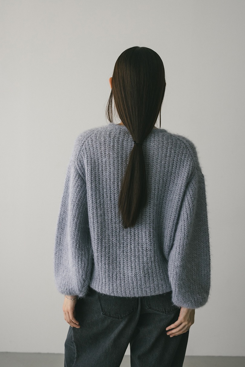 ミックスヘアリーボリュームニット 詳細画像 SAX 5