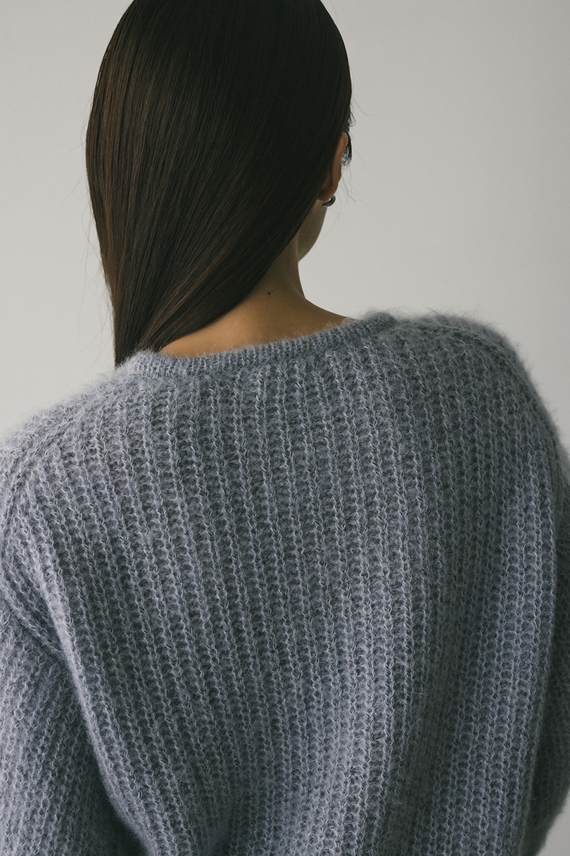 ミックスヘアリーボリュームニット 詳細画像 SAX 6