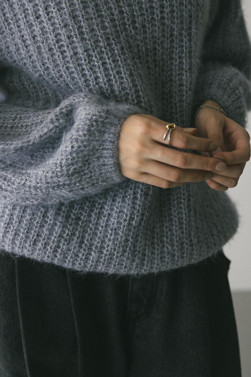 ミックスヘアリーボリュームニット 詳細画像 SAX 7