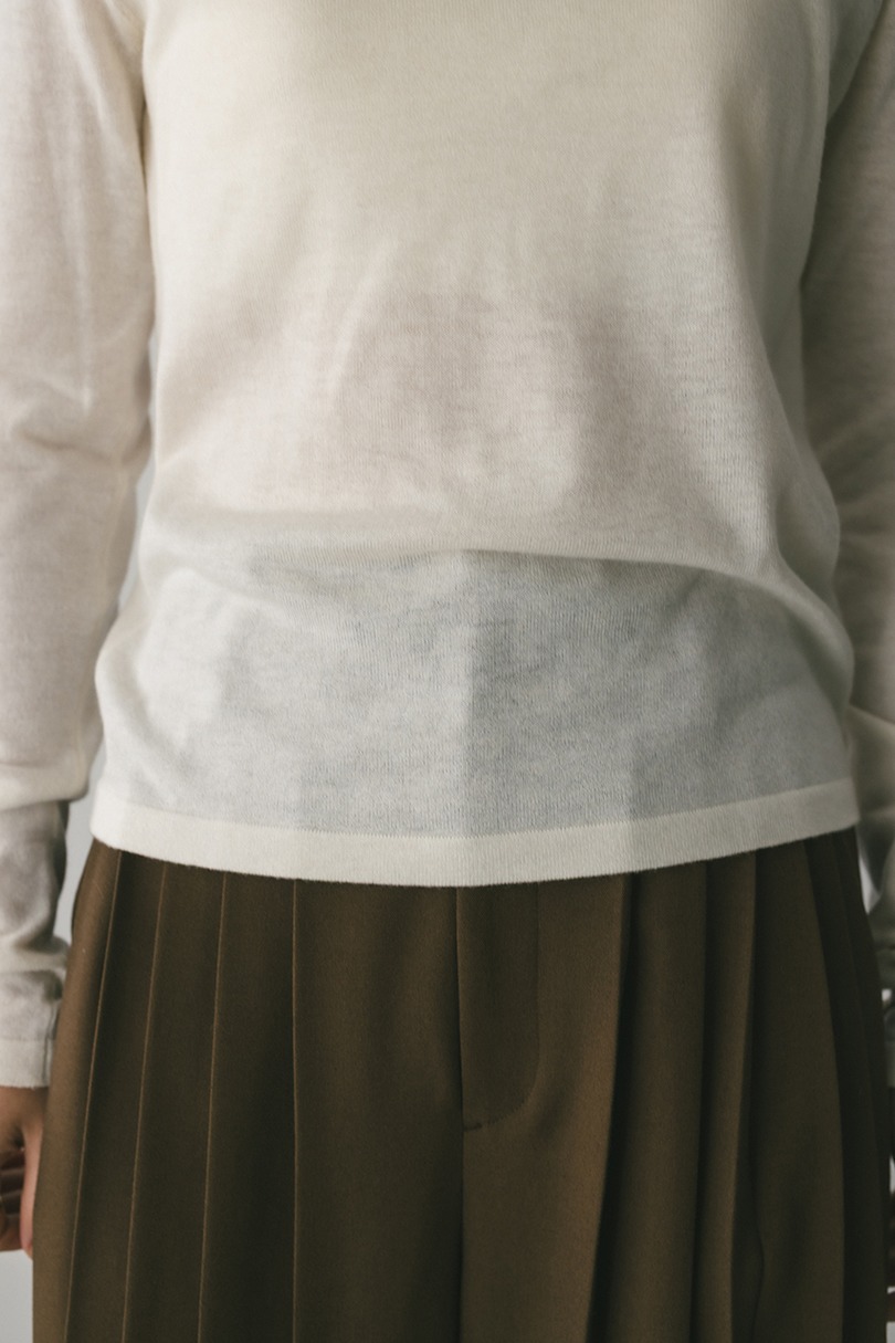 2WAYウォッシャブルハイネックオープンニット 詳細画像 WHT 11