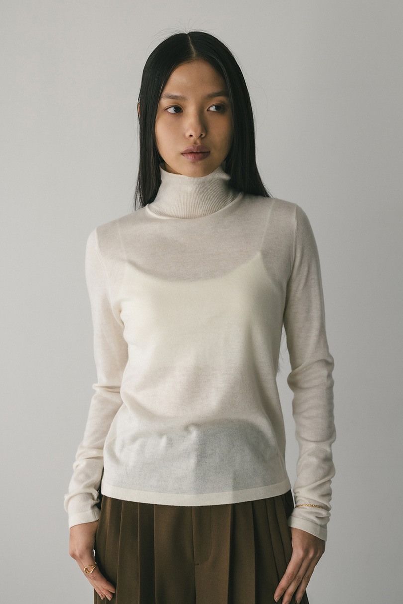 2WAYウォッシャブルハイネックオープンニット 詳細画像 WHT 4