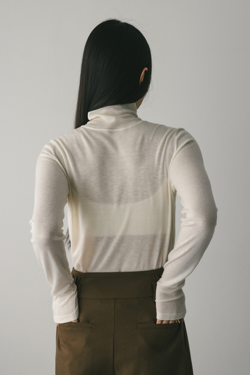2WAYウォッシャブルハイネックオープンニット 詳細画像 WHT 9