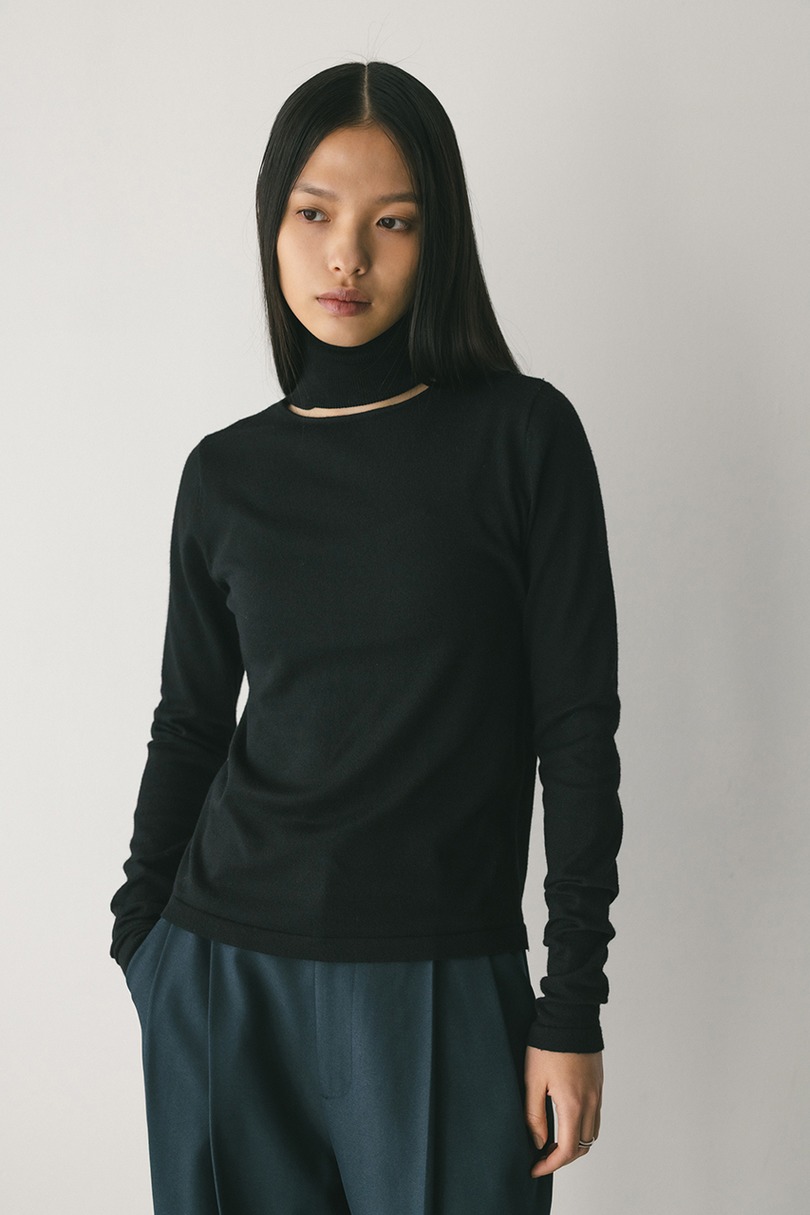 2WAYウォッシャブルハイネックオープンニット