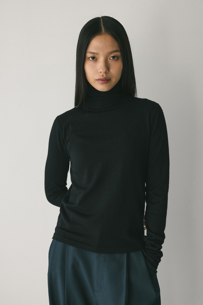 2WAYウォッシャブルハイネックオープンニット 詳細画像 BLK 3