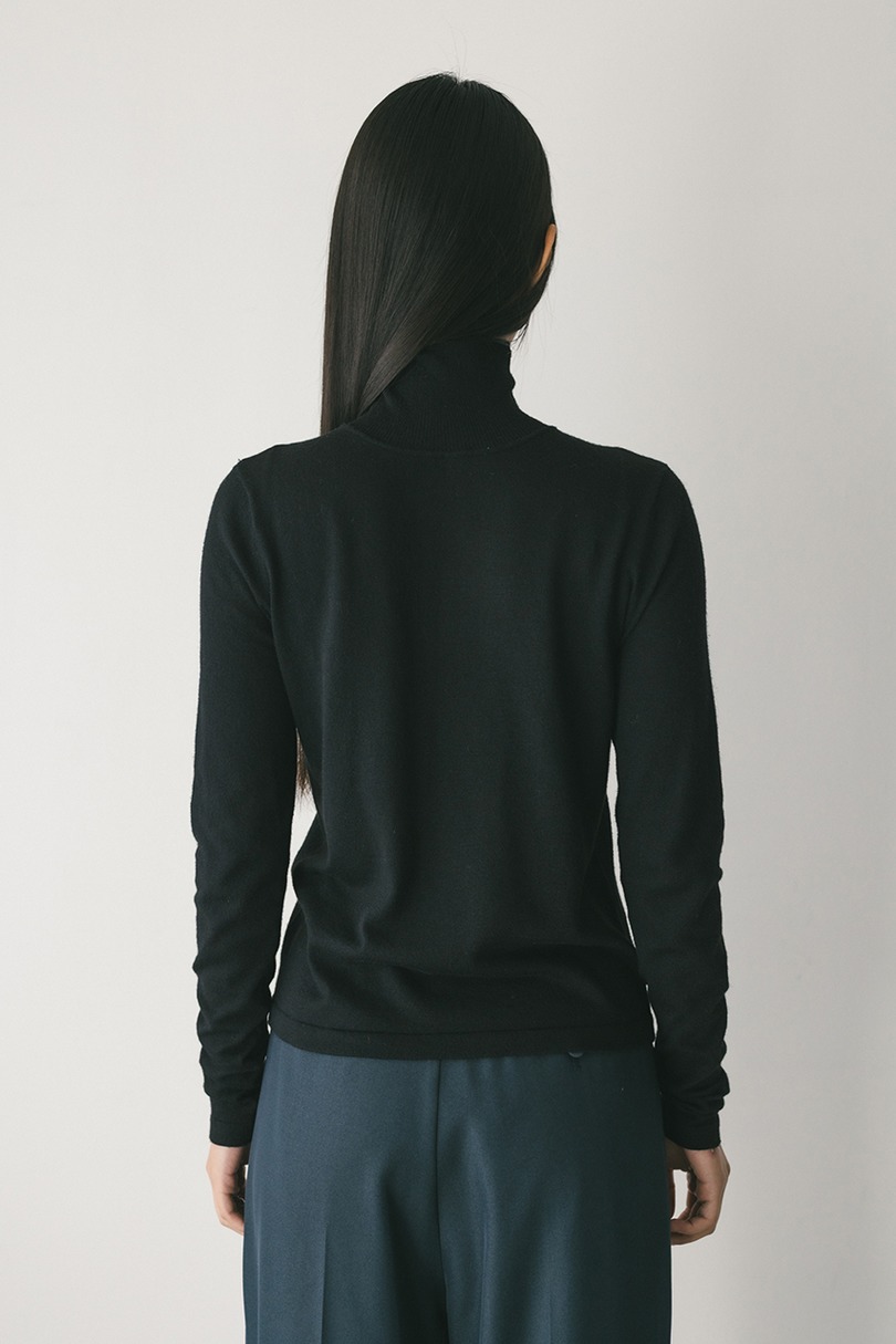 2WAYウォッシャブルハイネックオープンニット 詳細画像 BLK 7