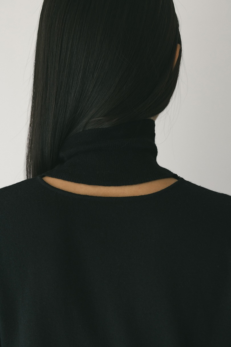 2WAYウォッシャブルハイネックオープンニット 詳細画像 BLK 8