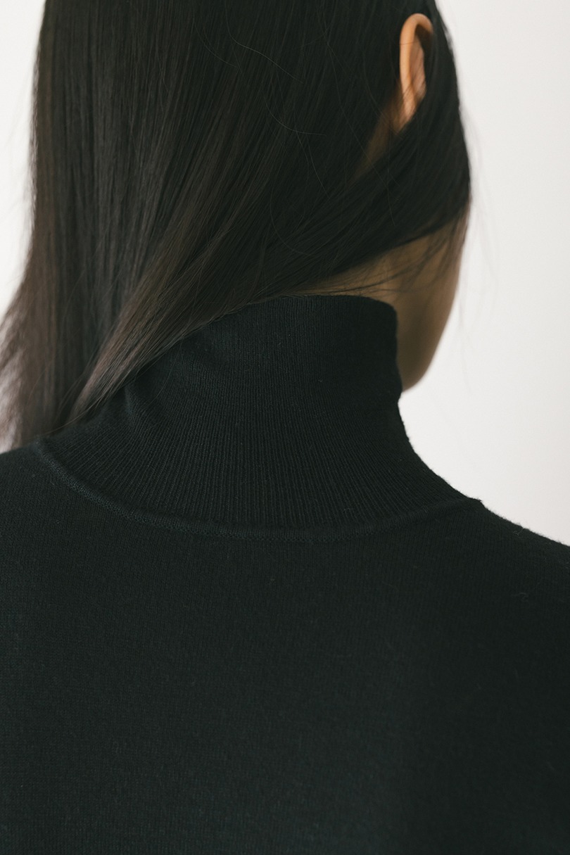 2WAYウォッシャブルハイネックオープンニット 詳細画像 BLK 9