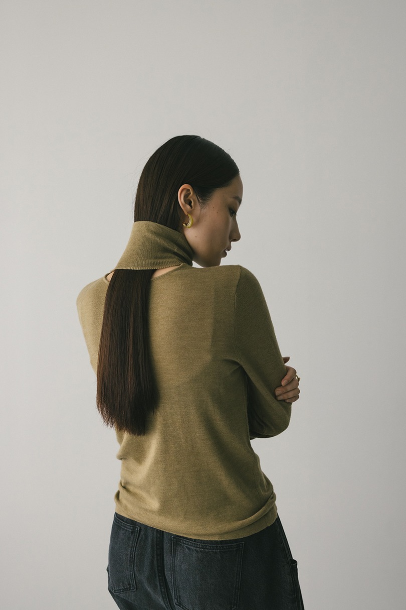 2WAYウォッシャブルハイネックオープンニット