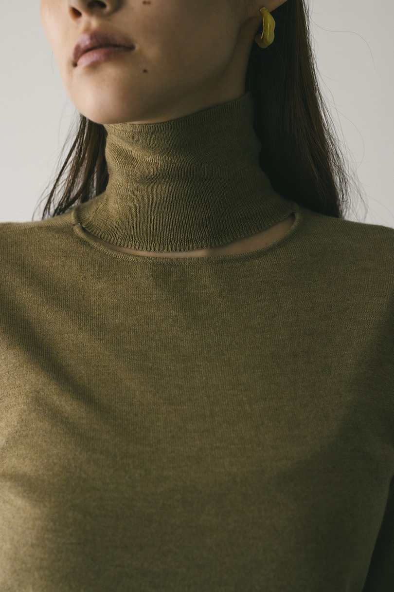 2WAYウォッシャブルハイネックオープンニット 詳細画像 L/KHA 12