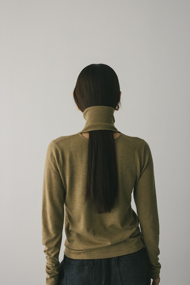 2WAYウォッシャブルハイネックオープンニット 詳細画像 L/KHA 2