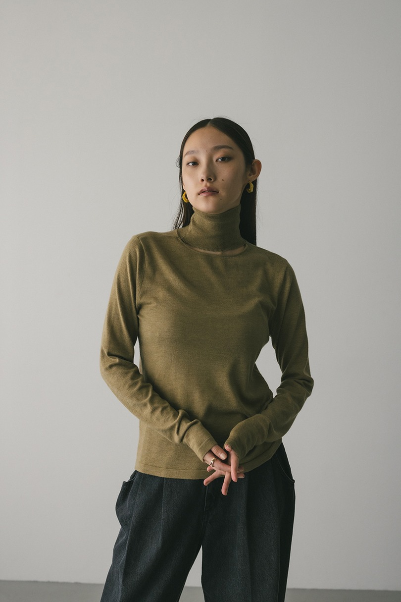 2WAYウォッシャブルハイネックオープンニット 詳細画像 L/KHA 5