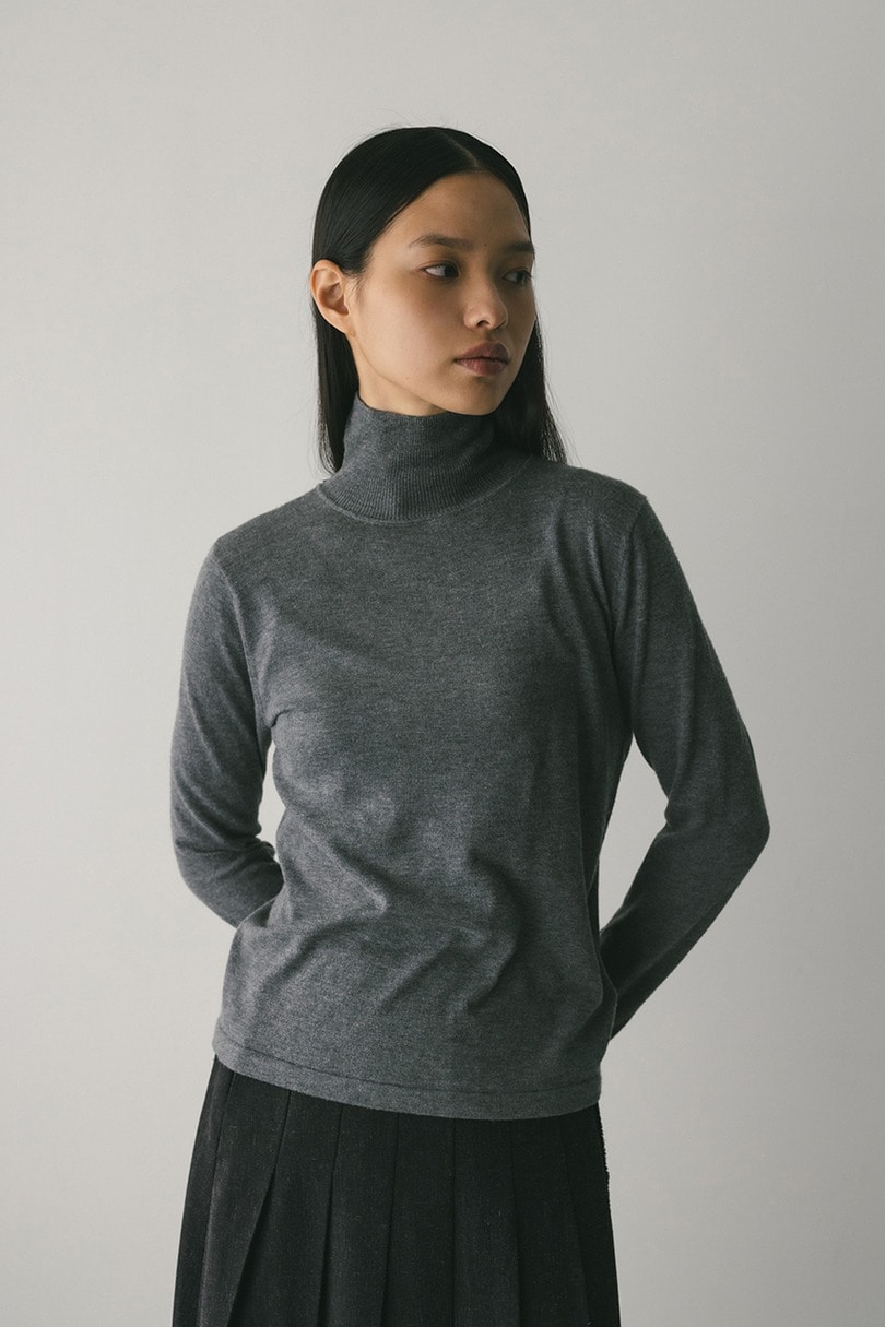 2WAYウォッシャブルハイネックオープンニット 詳細画像 GRY 3