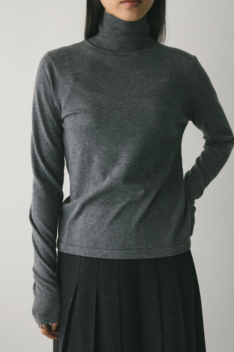 2WAYウォッシャブルハイネックオープンニット 詳細画像 GRY 4