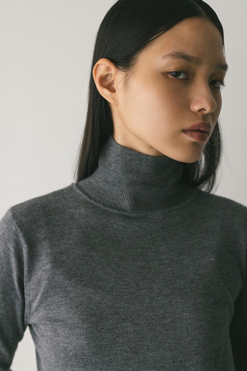 2WAYウォッシャブルハイネックオープンニット 詳細画像 GRY 5