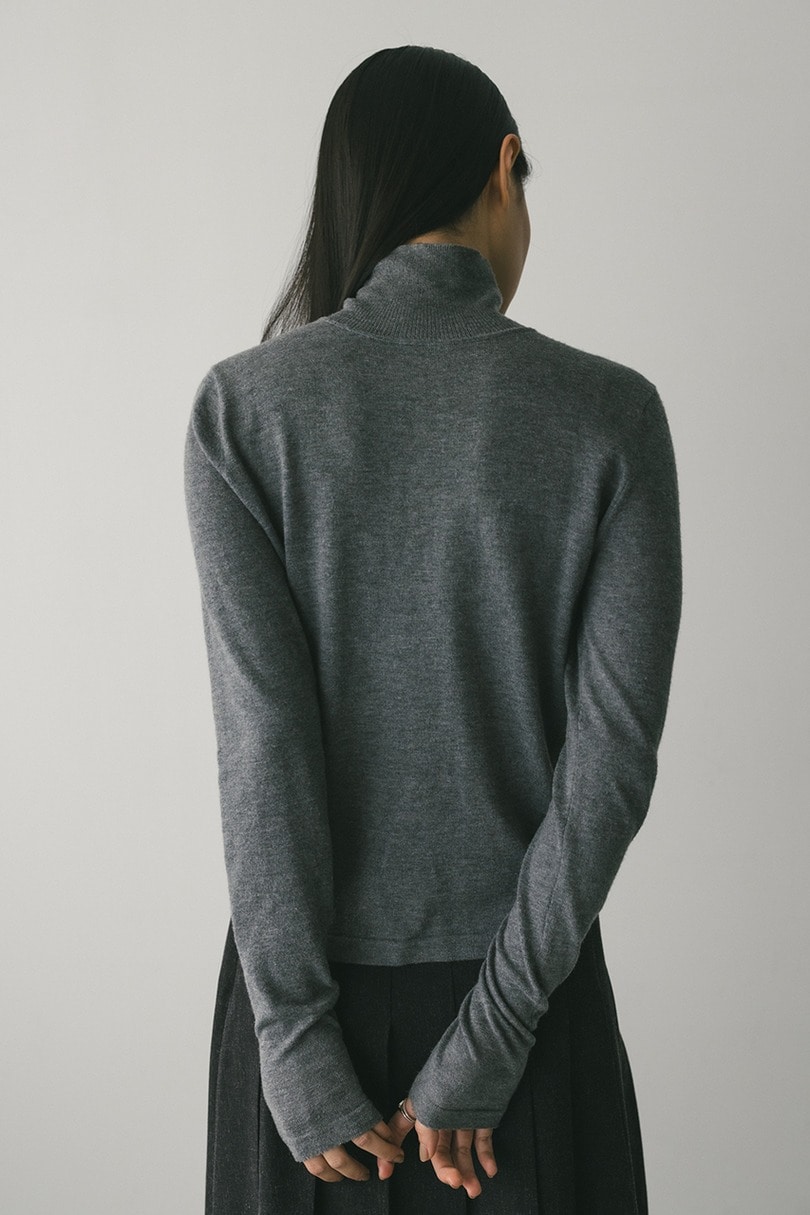 2WAYウォッシャブルハイネックオープンニット 詳細画像 GRY 7
