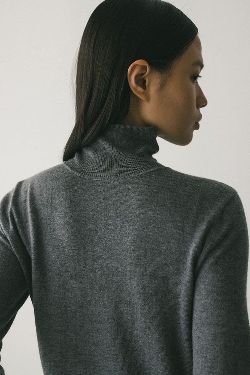 2WAYウォッシャブルハイネックオープンニット 詳細画像 GRY 8