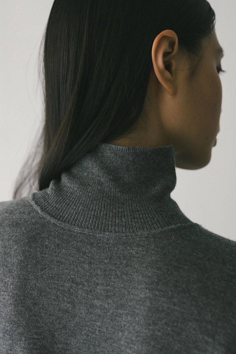 2WAYウォッシャブルハイネックオープンニット 詳細画像 GRY 9