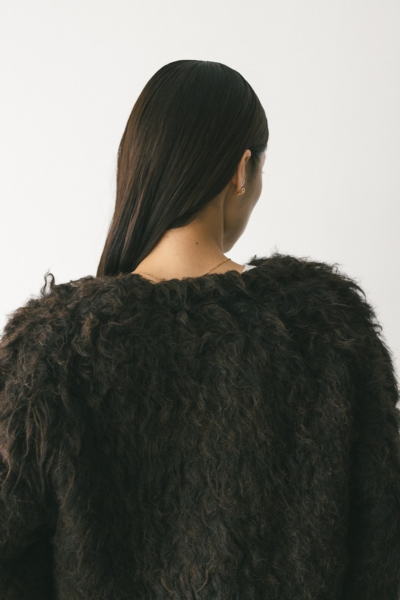 メランジシャギーショートニットカーデ 詳細画像 BRN 10