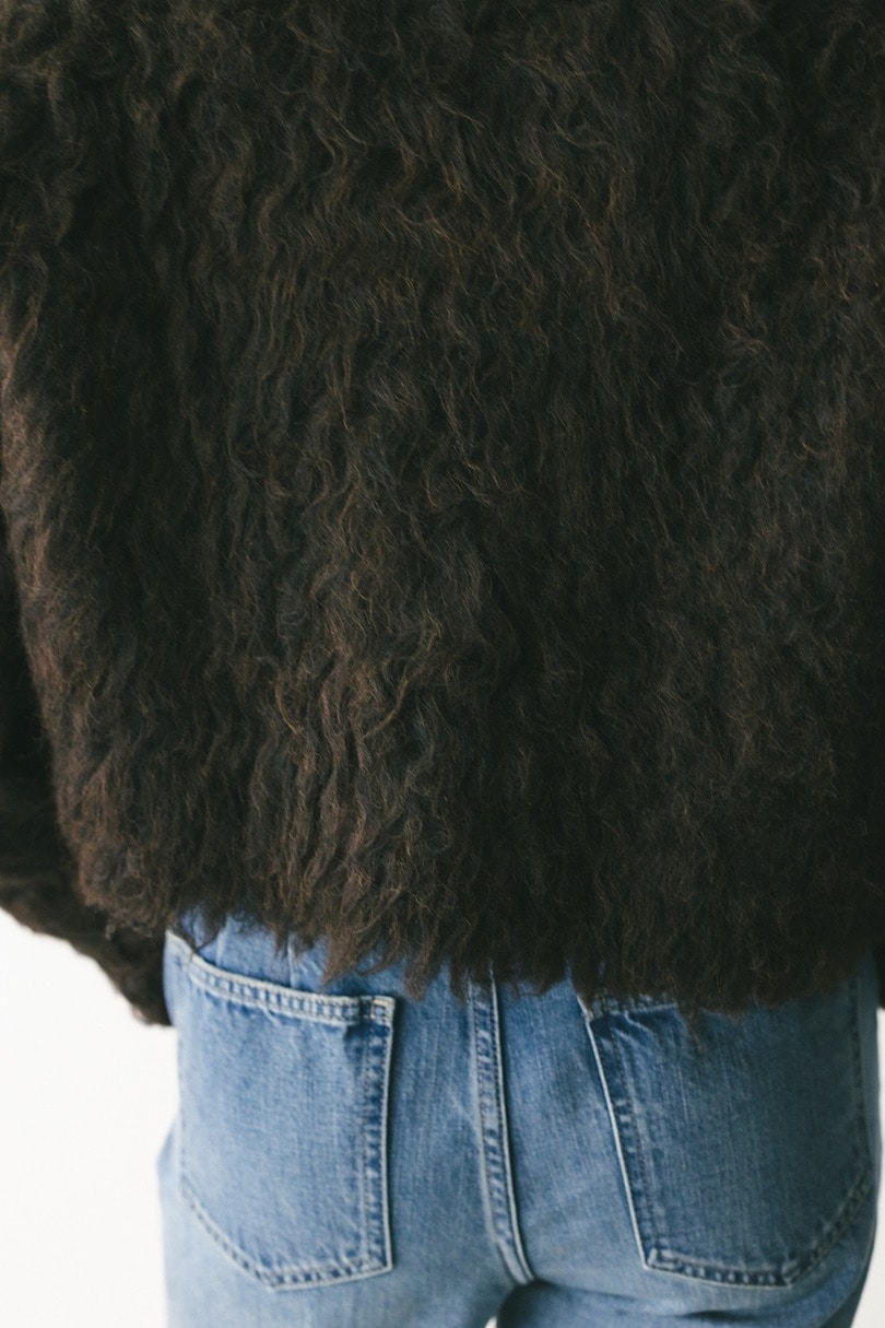 メランジシャギーショートニットカーデ 詳細画像 BRN 12