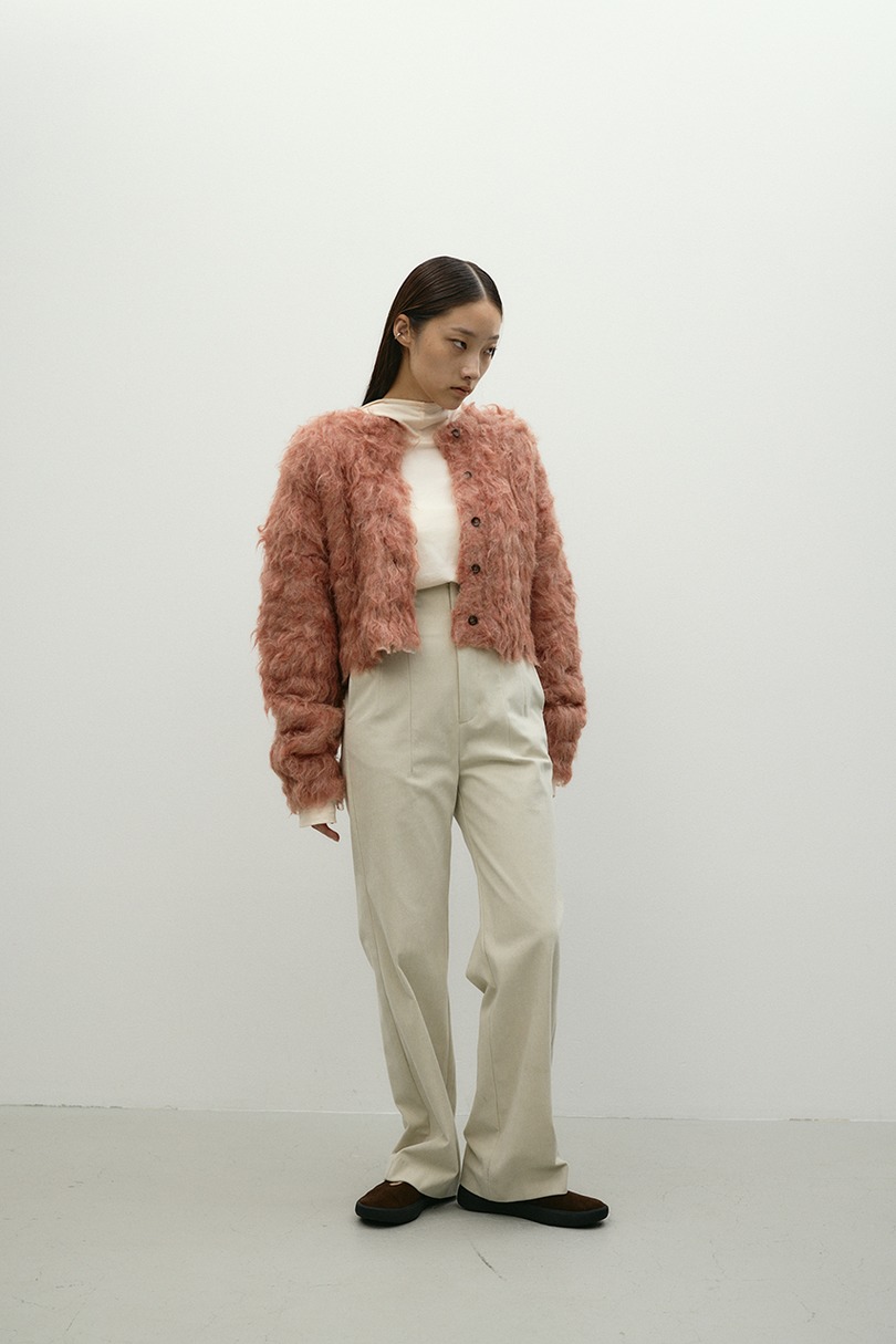 メランジシャギーショートニットカーデ 詳細画像 PNK 2