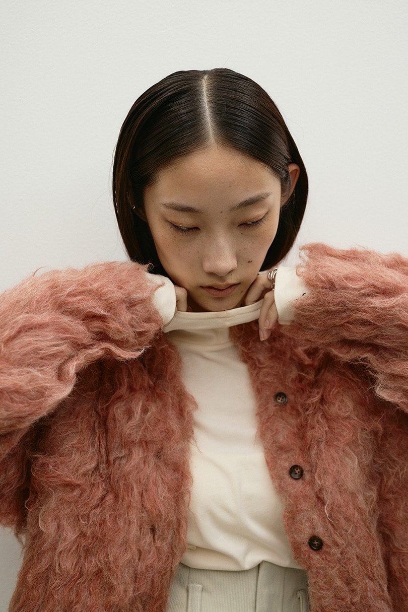 メランジシャギーショートニットカーデ 詳細画像 PNK 5