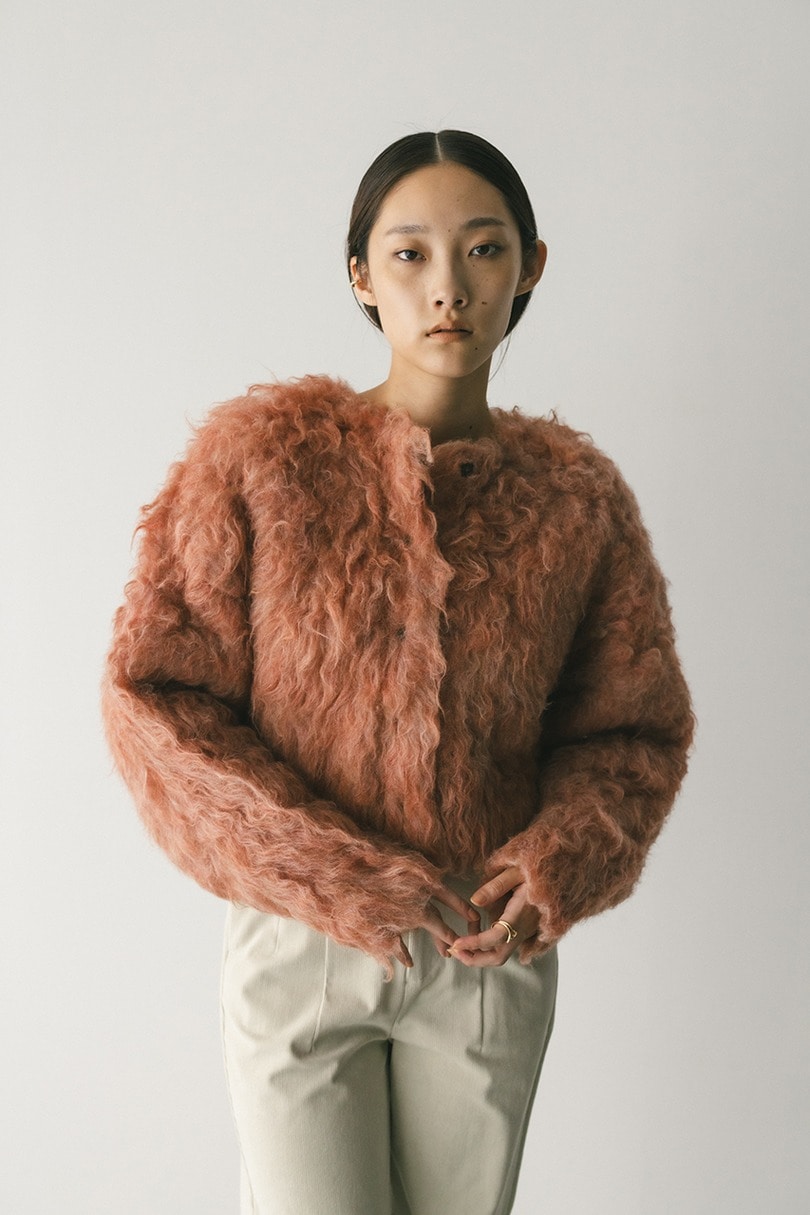 メランジシャギーショートニットカーデ 詳細画像 PNK 7