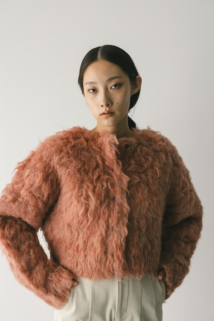 メランジシャギーショートニットカーデ 詳細画像 PNK 8