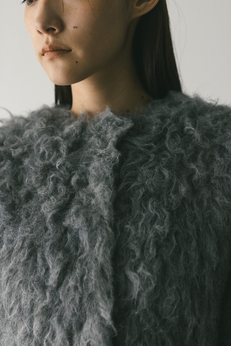 メランジシャギーショートニットカーデ 詳細画像 GRY 5