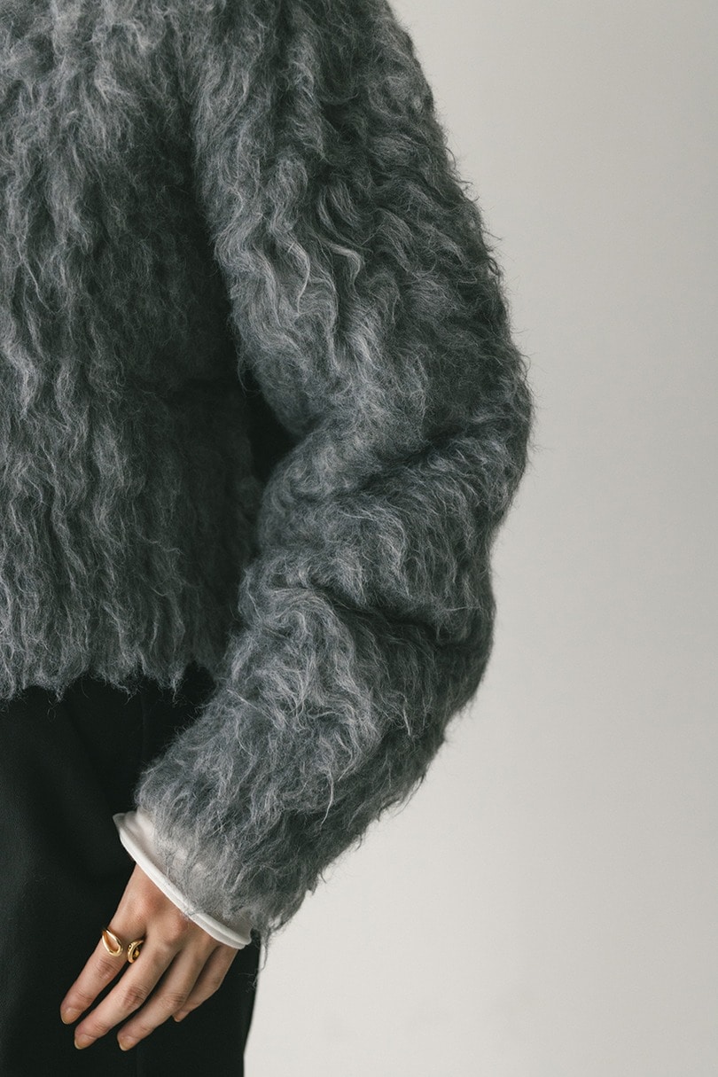 メランジシャギーショートニットカーデ 詳細画像 GRY 7