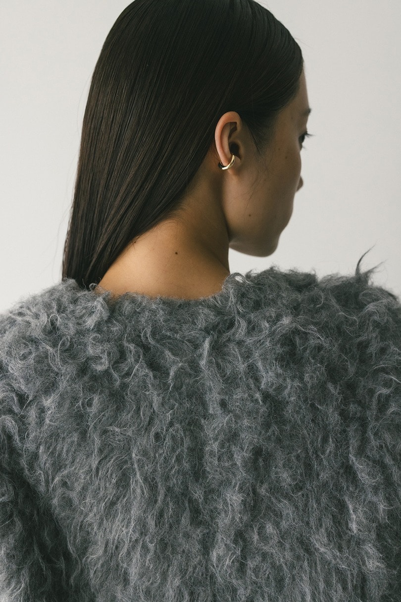 メランジシャギーショートニットカーデ 詳細画像 GRY 9