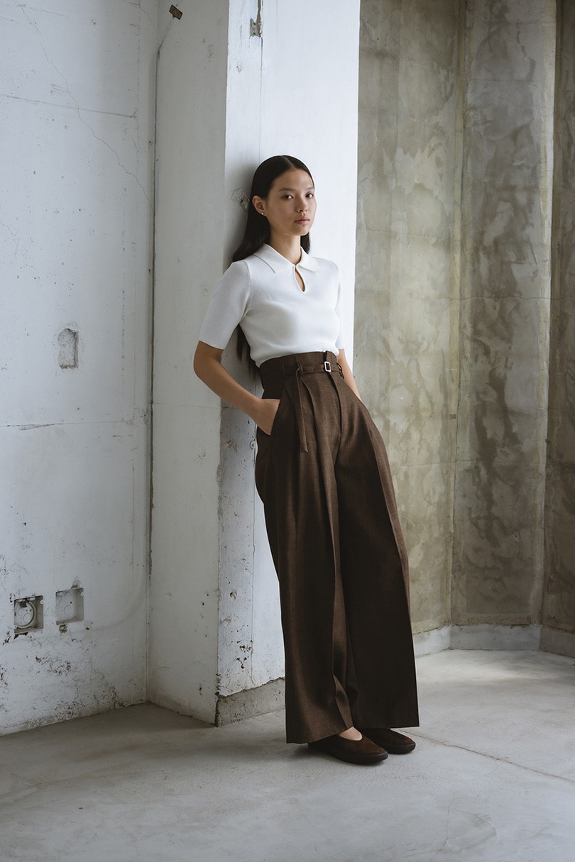 フロントホールニットポロ