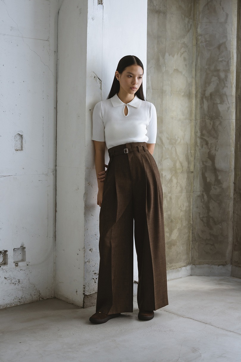 フロントホールニットポロ 詳細画像 WHT 2