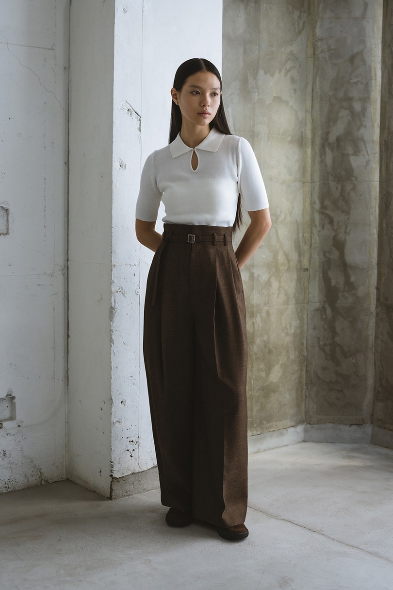 フロントホールニットポロ 詳細画像 WHT 3