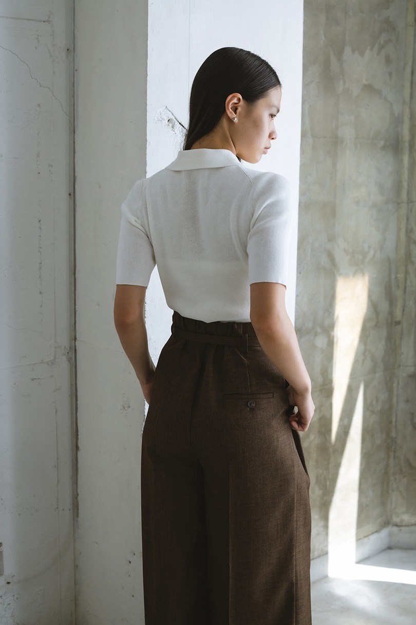 フロントホールニットポロ 詳細画像 WHT 7