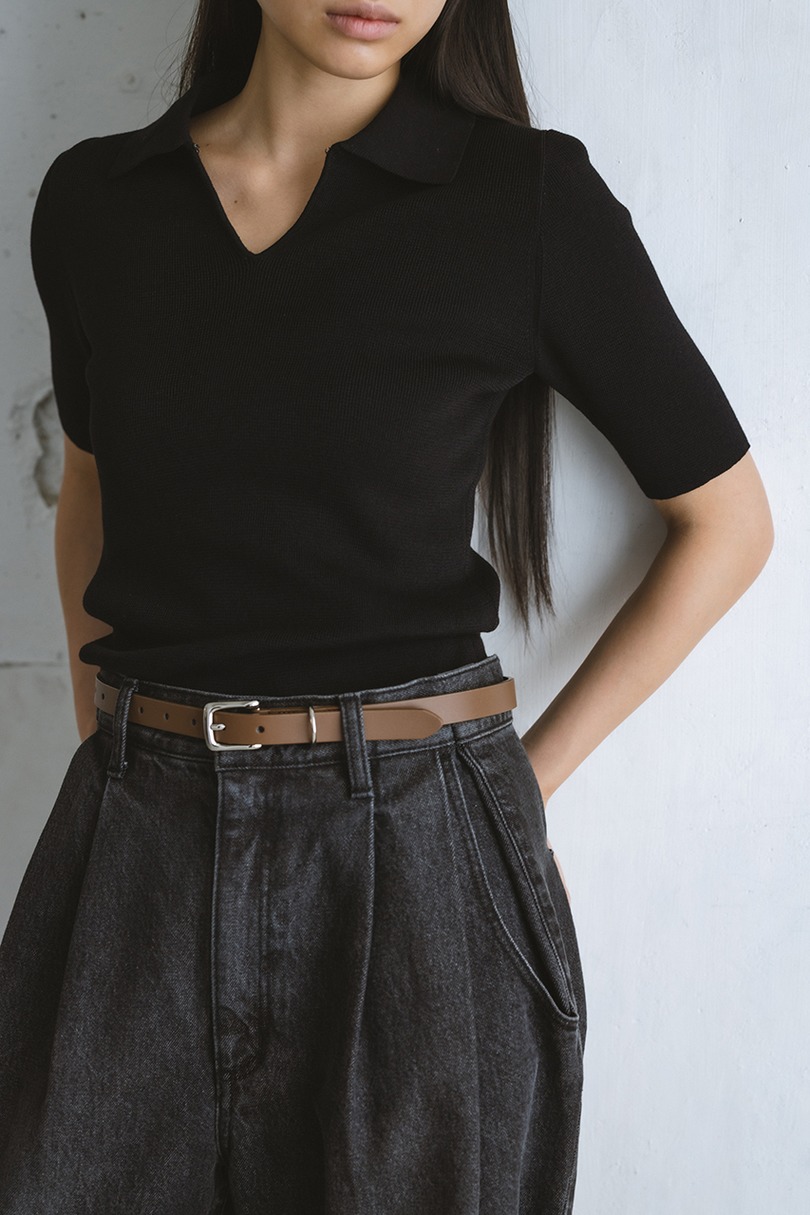 フロントホールニットポロ 詳細画像 BLK 3