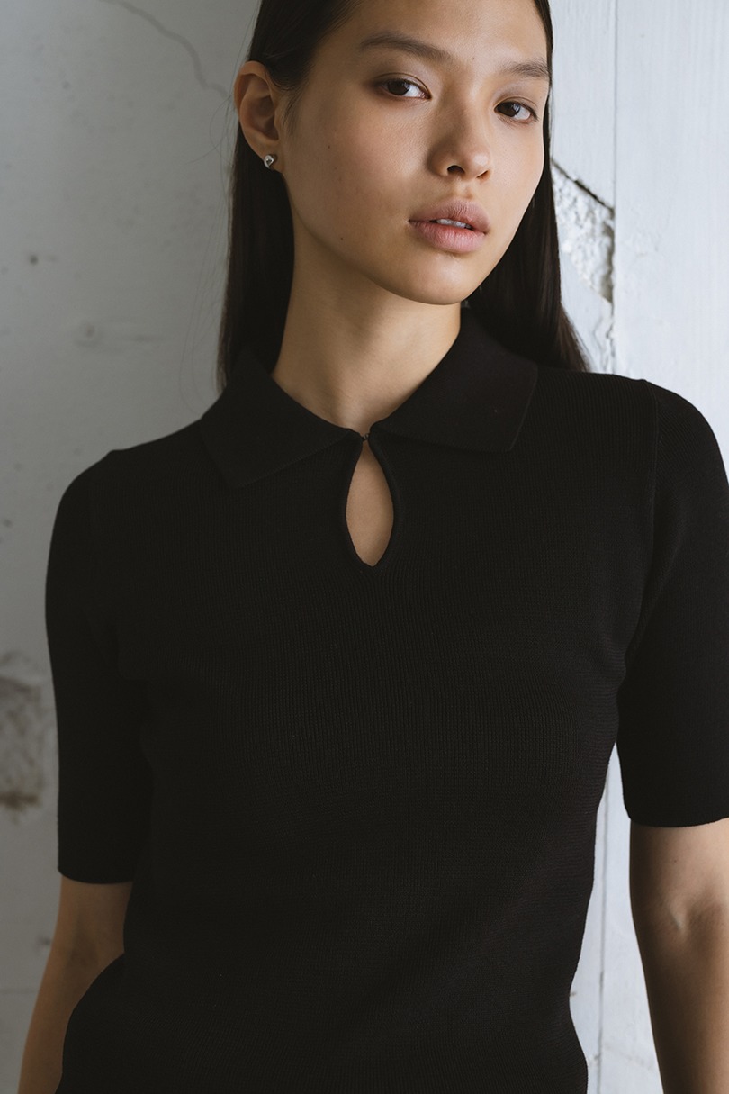 フロントホールニットポロ 詳細画像 BLK 5