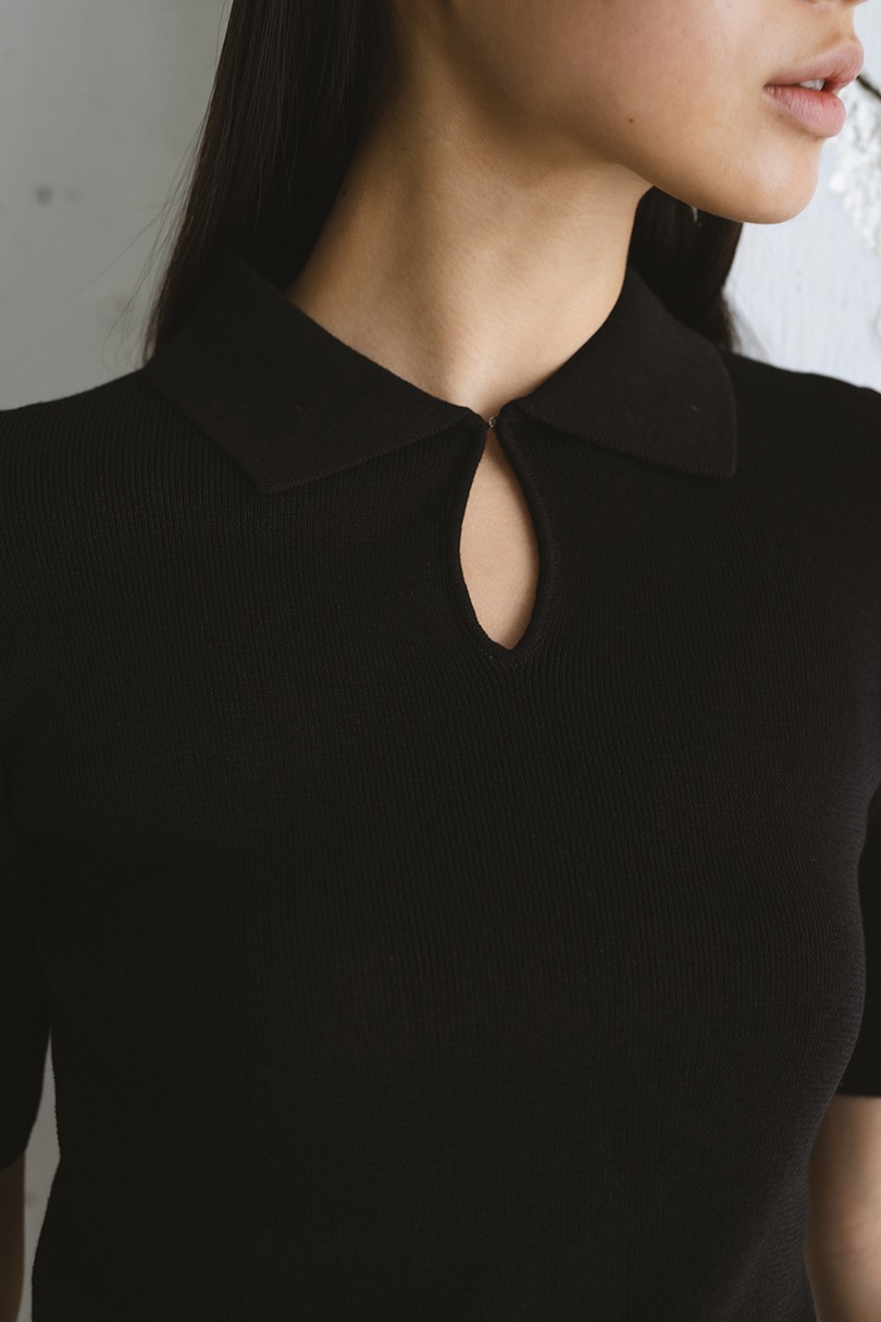 フロントホールニットポロ 詳細画像 BLK 6