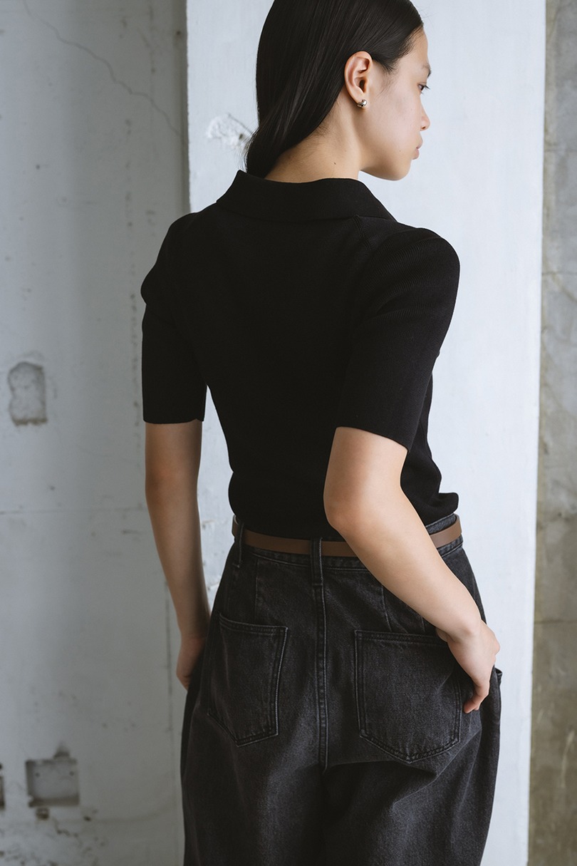 フロントホールニットポロ 詳細画像 BLK 7