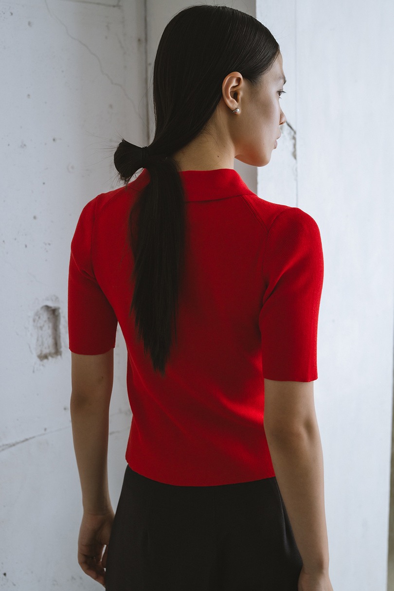 フロントホールニットポロ 詳細画像 RED 5