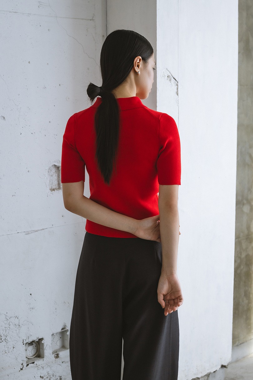 フロントホールニットポロ 詳細画像 RED 6