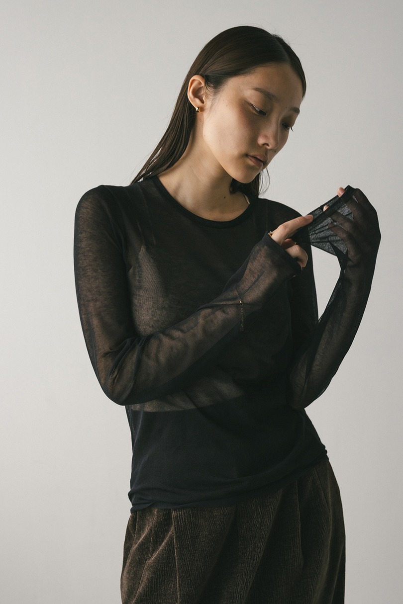 シアースキンニットトップ 詳細画像 BLK 3