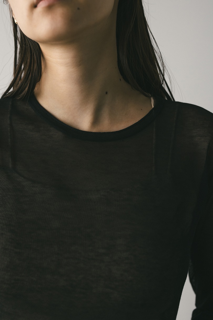 シアースキンニットトップ 詳細画像 BLK 5