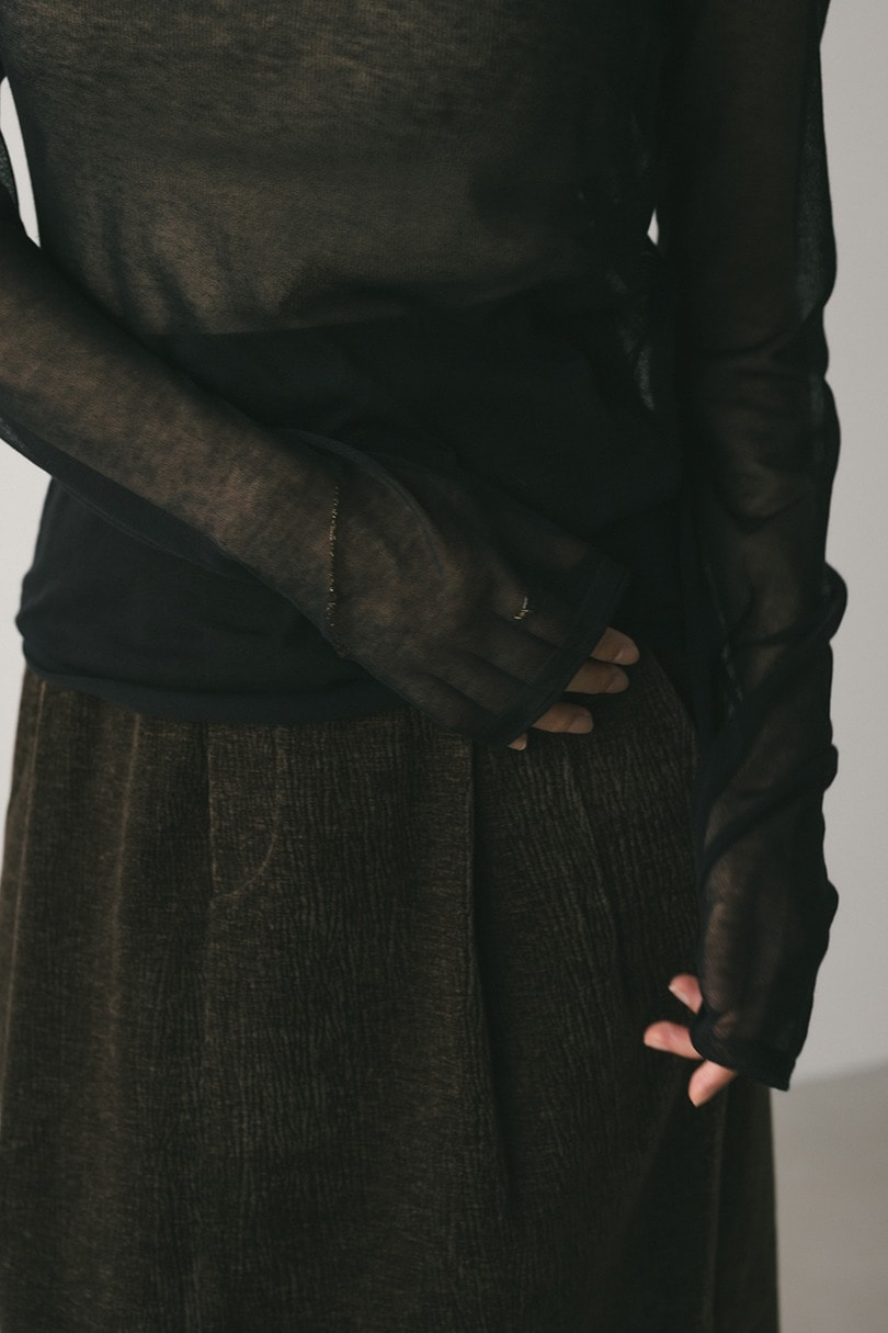 シアースキンニットトップ 詳細画像 BLK 6