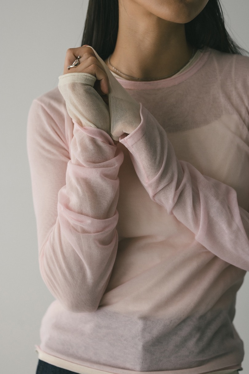 シアースキンニットトップ