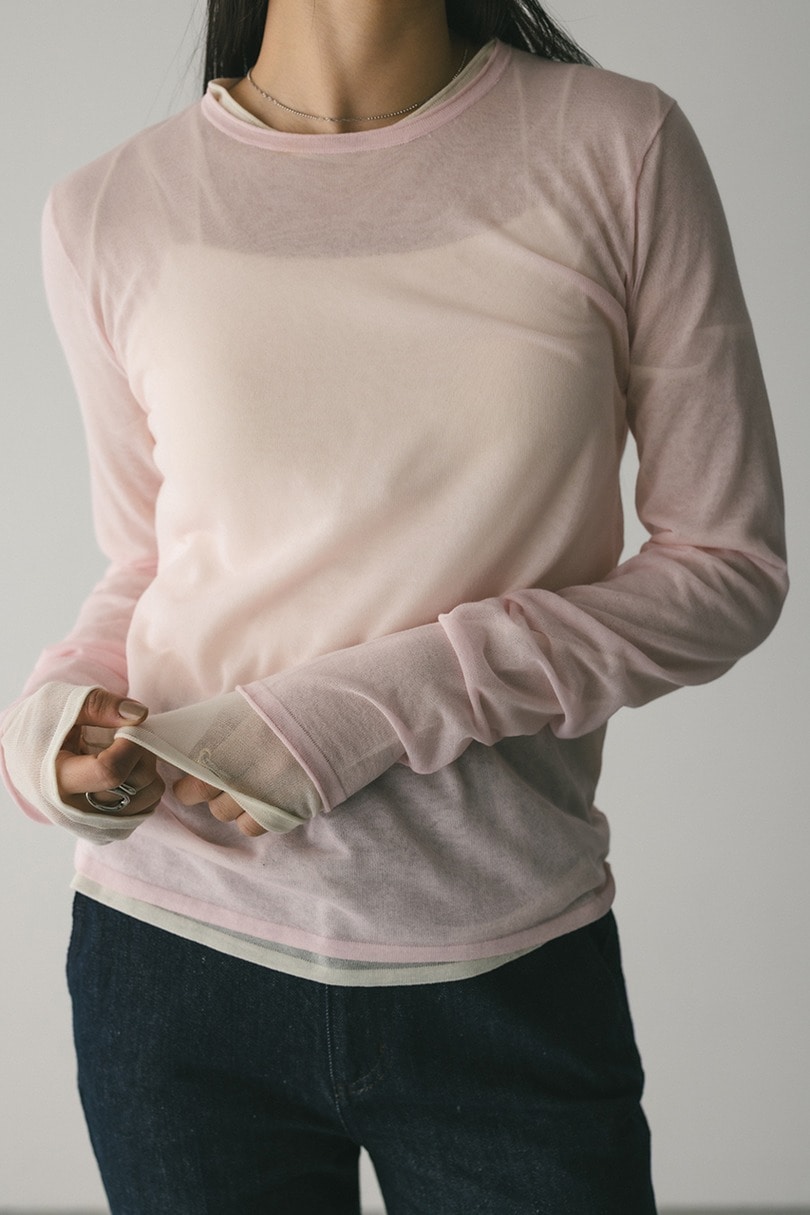 シアースキンニットトップ 詳細画像 PNK 4