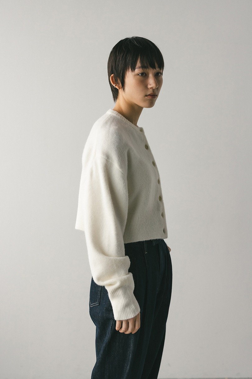 クロップドニットカーディガン 詳細画像 WHT 3