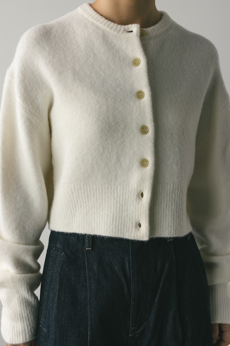 クロップドニットカーディガン 詳細画像 WHT 6