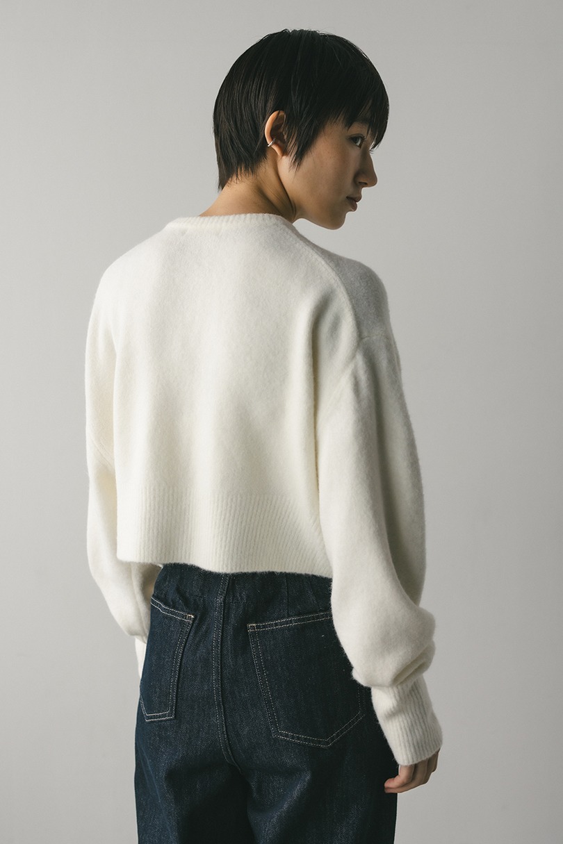 クロップドニットカーディガン 詳細画像 WHT 8
