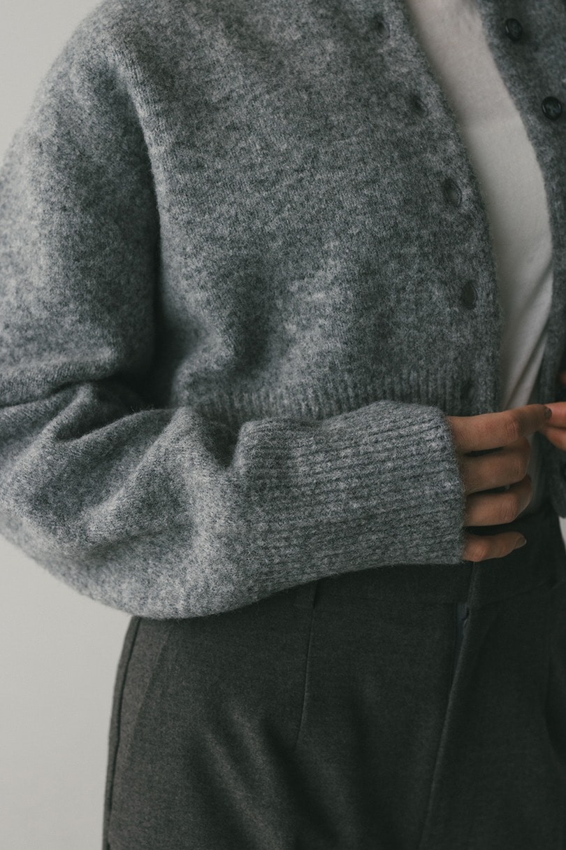 クロップドニットカーディガン 詳細画像 GRY 5